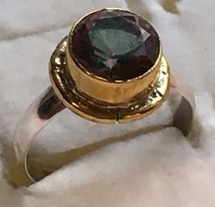 Rainbow Mystic Topaz Set in Genuine 925 Sterling Silver Imported (Size 6)